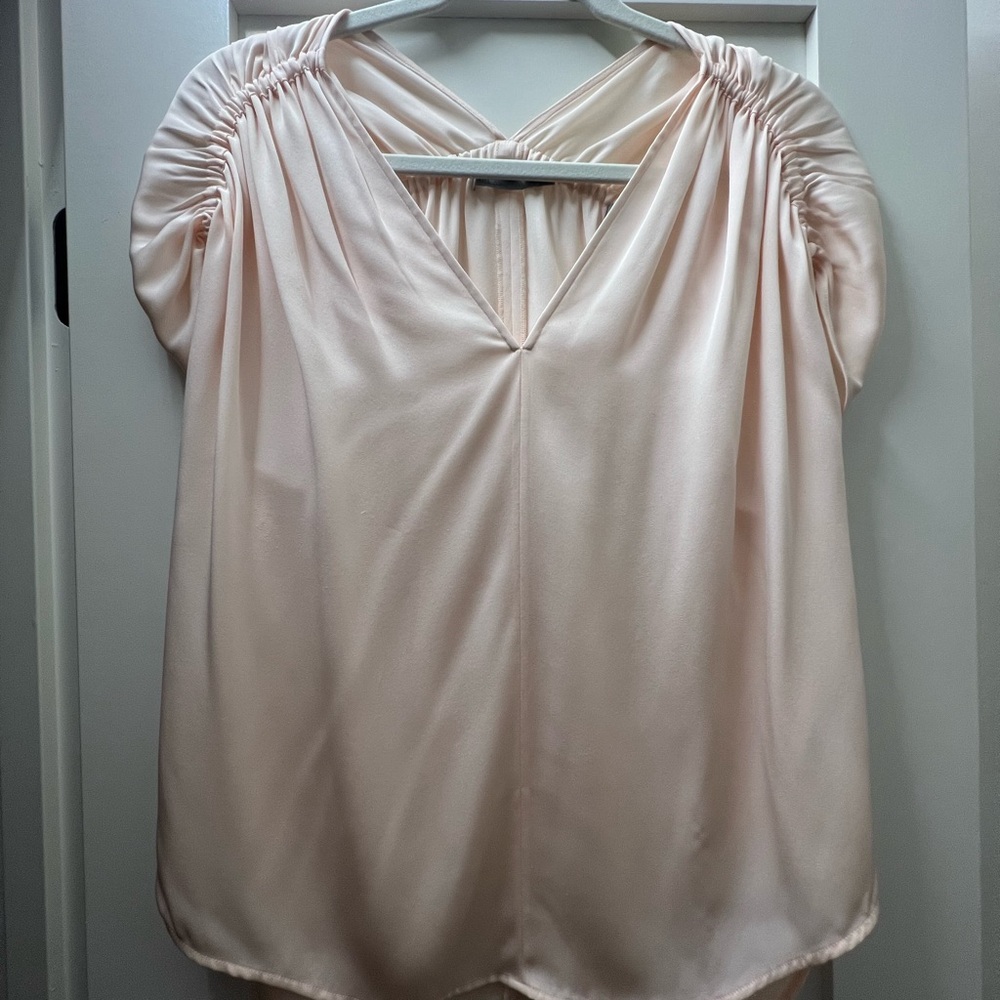Vince Soft Pink V-Neck Blouse